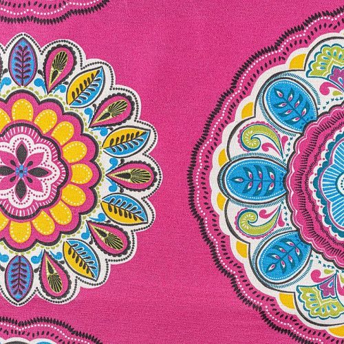 Ткань портьерная L-280 см Т440-02-01 фуксия принтованный