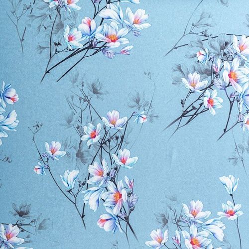 Вискоза "Лоренцо" 036-01530 серо-голубой принтованный