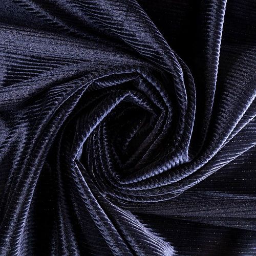 Бархат с люрексом К33-549 темно-синий однотонный