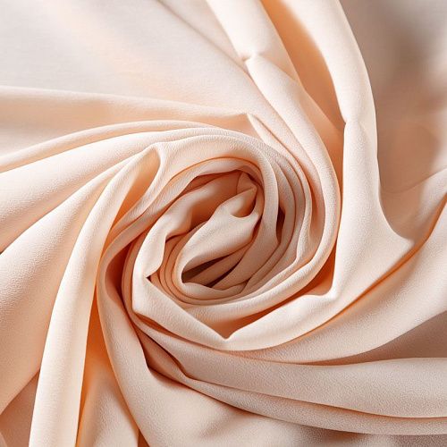 Крепдешин натуральный 028-06509 разбеленный абрикосовый однотонный