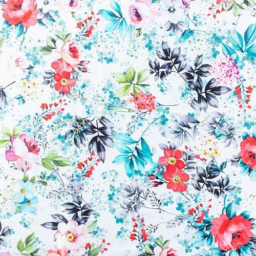 Лайкра 005-01245 белый принтованный