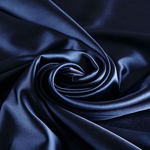 Сатин стрейч 001-07054 темно-синий однотонный