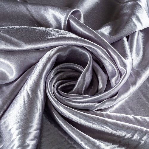 Креп-сатин К25-195 серебристо-серый однотонный