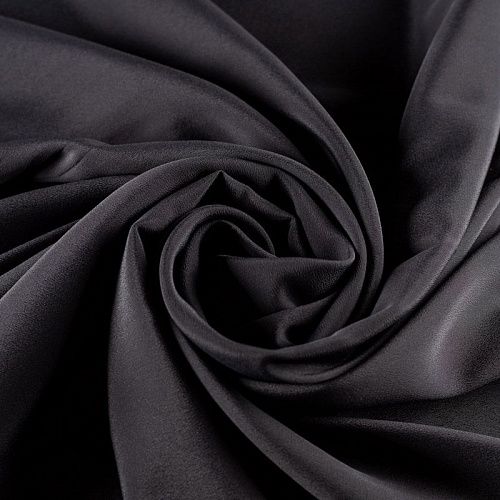 Крепдешин натуральный К36-198 черный однотонный