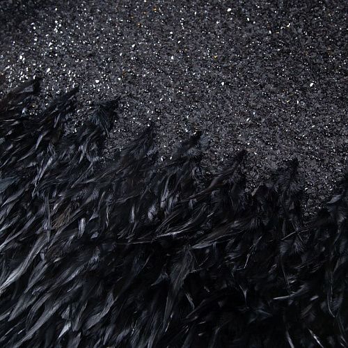 Сетка с пайетками и пером 050-19782 черный