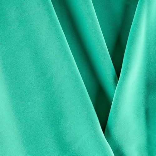 Крепдешин натуральный К36-077 изумрудно-зеленый однотонный