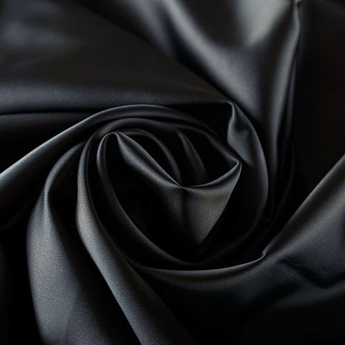 Атлас ватуссо К1-1075 черный однотонный