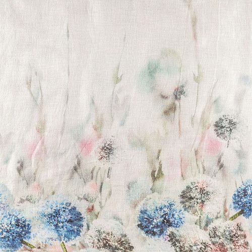 Тюль лен h-310 см Т391-01-114 молочный принтованный