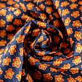 Шелк натуральный К18-055 темно-синий принтованный