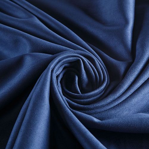 Замша искусственная 018-05692 темно-синий однотонный