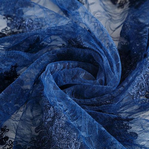 Гипюр К19-348 темно-синий