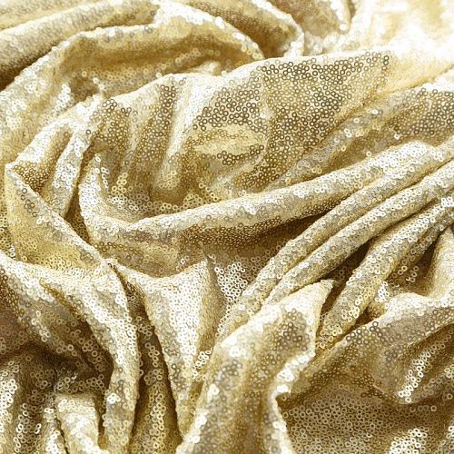 Пайетки на сетке 055-02843 светлое золото однотонный