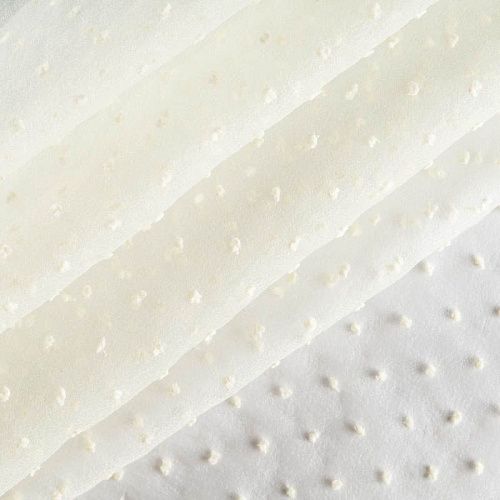 Органза с флоком К33-257 молочный однотонный