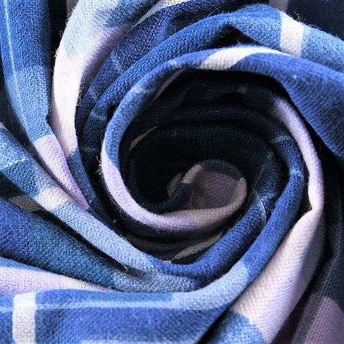 Фланель 060-11028 синий принтованный