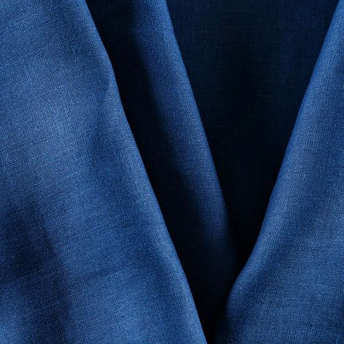 Лен-вискоза 035-08514 синий однотонный