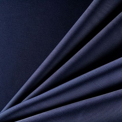 Креп-сатин К33-574 темно-синий однотонный