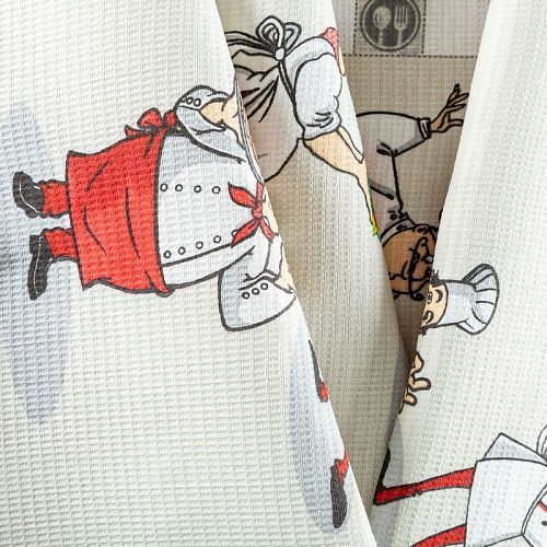 Полотно вафельное 007-03530 светло-серый принтованный