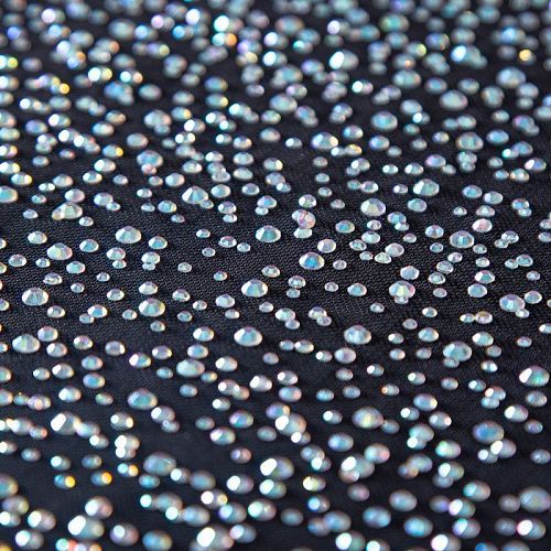 Сетка трикотажная со стразами Swarovski 050-19867 черный