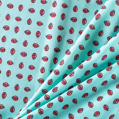 Шелк-лен натуральный К18-075 ментоловый принтованный