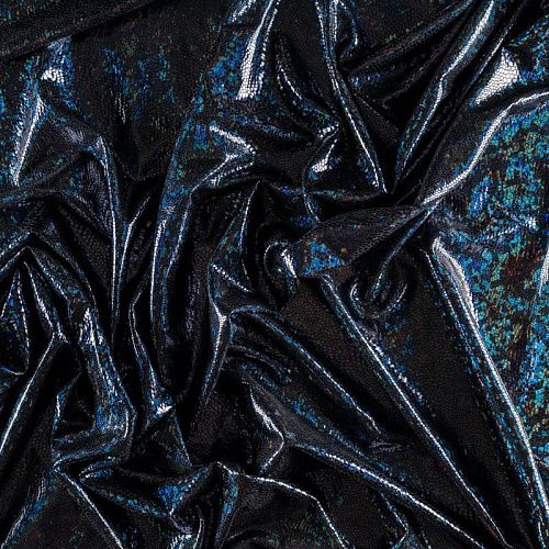 Трикотаж лазер К33-610 черно-синий однотонный