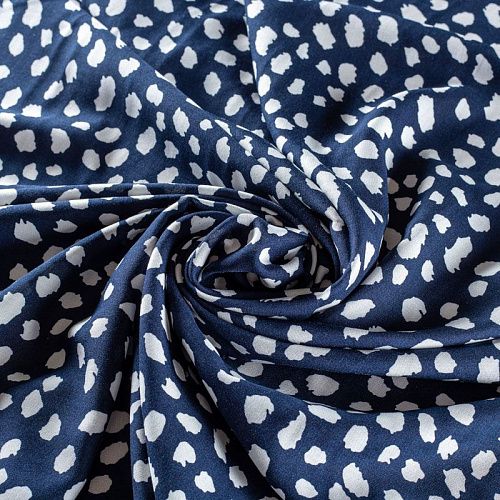 Штапель 069-01477 темно-синий принтованный