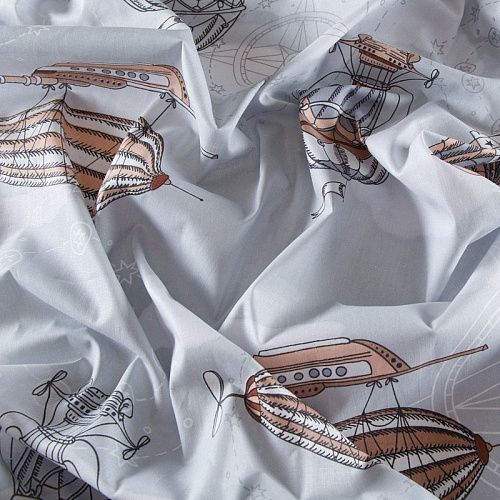 Бязь 007-13513 светло-серый принтованный