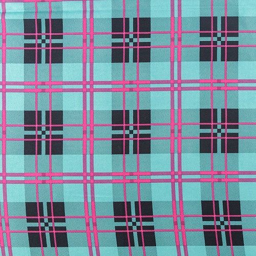 Крепдешин синтетический 029-08388 бирюзовый принтованный