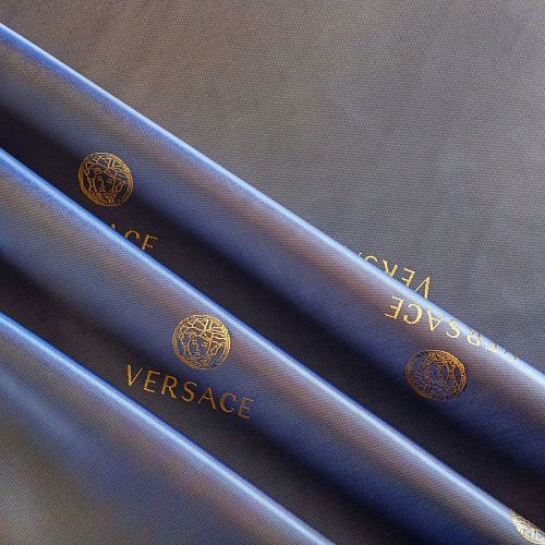 Ткань подкладочная 045-02288 сине-золотой жаккардовый