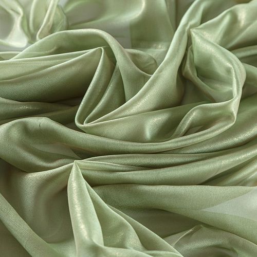 Шифон с напылением 068-09763 светло-салатовый однотонный