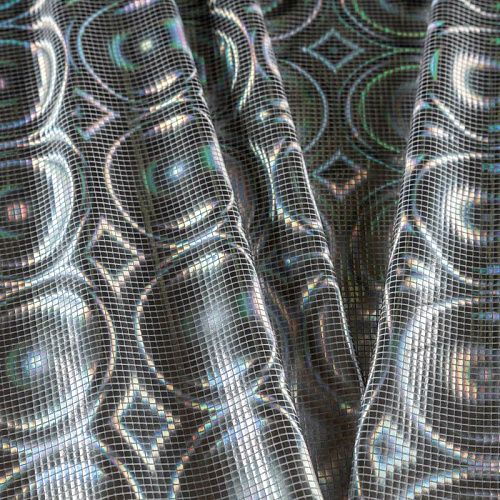 Трикотаж лазер К33-614 серебристый однотонный