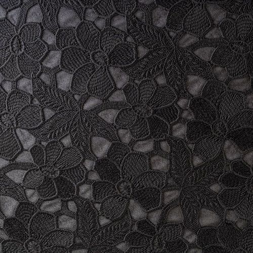 Вышивка на сетке К12-681 черный однотонный