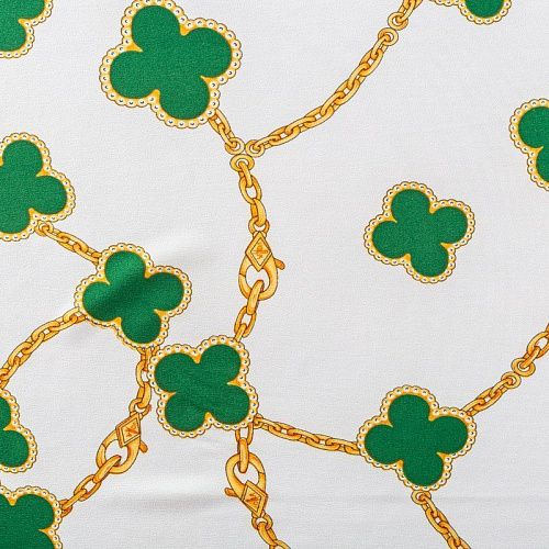 Креп-шифон 027-01568 молочный принтованный