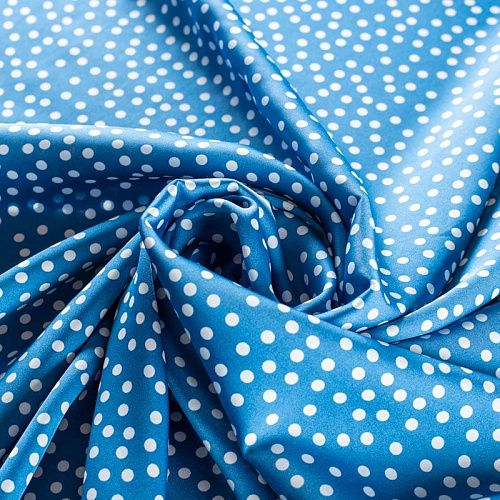 Шелк синтетический 065-01319 сине-голубой принтованный