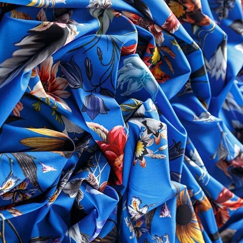 Вискоза "Лоренцо" 036-08331 сине-голубой принтованный