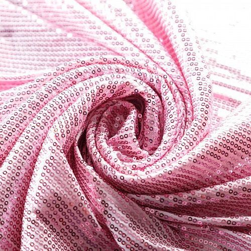 Пайетки на трикотаже 055-03042 холодный розовый однотонный