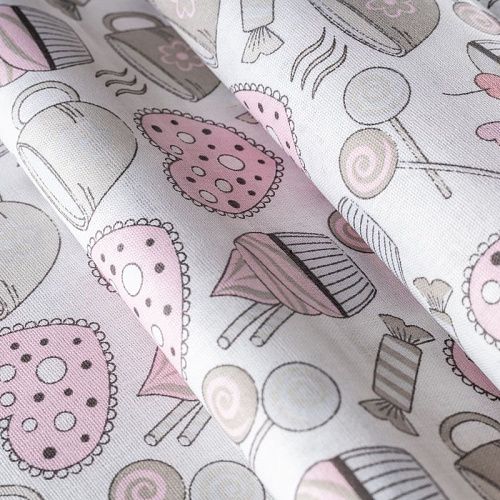 Бязь 007-00664 белый принтованный