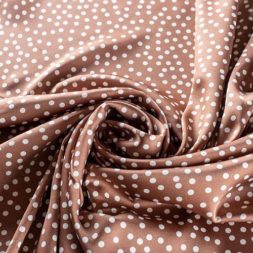 Шелк синтетический 065-01311 светло-коричневый принтованный