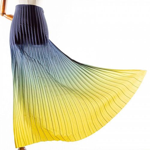 Гофре из крепа купон 60/180х110 см 043-02484 сине-желтый градиент