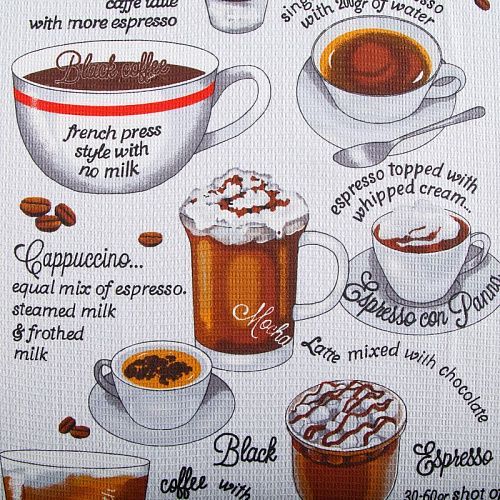 Полотно вафельное 007-15294 белый принтованный