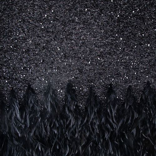 Сетка с пайетками и пером 050-19782 черный