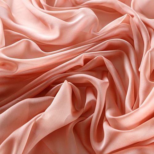 Шифон с напылением 068-09630 персиковый однотонный