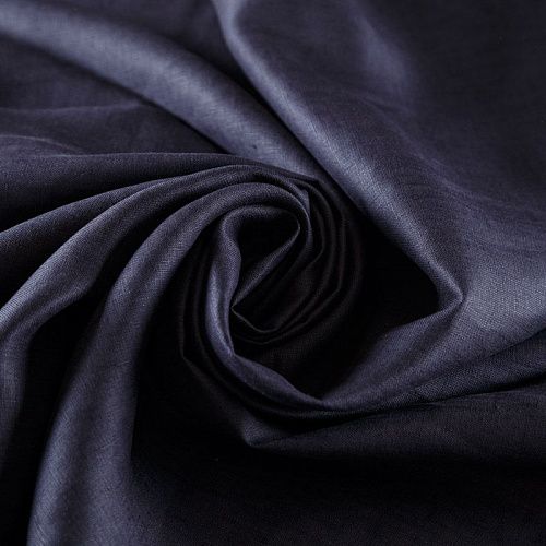 Лен натуральный 035-08911 космический синий однотонный