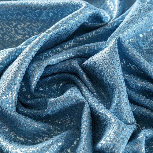 Твид с люрексом 052-08453 голубой