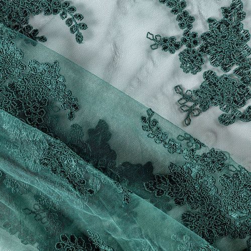 Гипюр К03-564 бутылочный зеленый