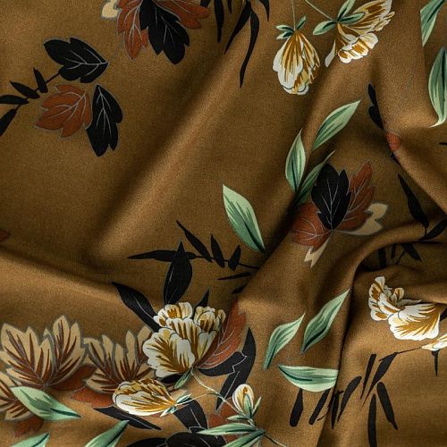 Штапель К33-100 коричневый принтованный