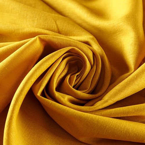 Лен-вискоза 035-08424 шафраново-желтый однотонный