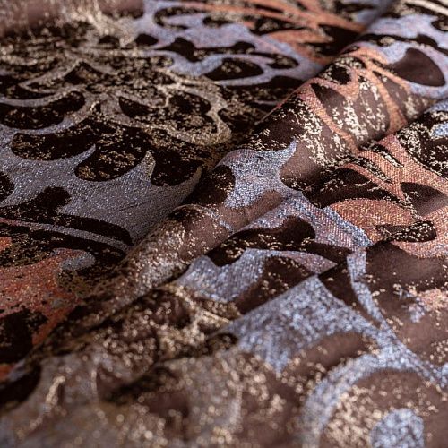 Ткань портьерная жаккард Т343-02-07 шоколадно-терракотовый