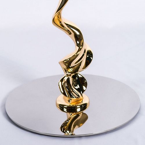 Столик журнальный d-40 см BJ-22840-white металл/камень