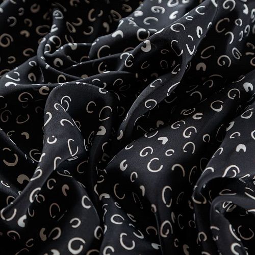 Вискоза 009-08632 черный принтованный