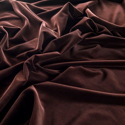 Бархат К32-0391 темно-каштановый однотонный